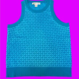 Michael Kors teal logo sweater vest NWOT size xs